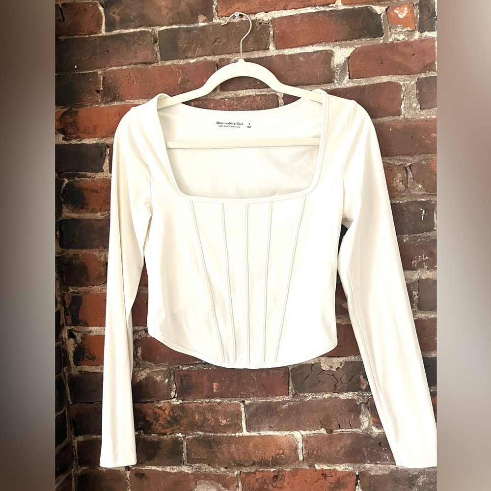 Abercrombie White/Cream cropper corset top